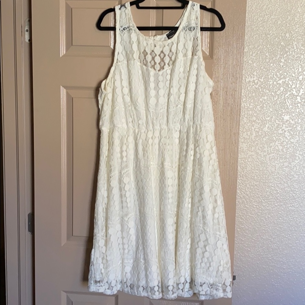 White lace overlay dress